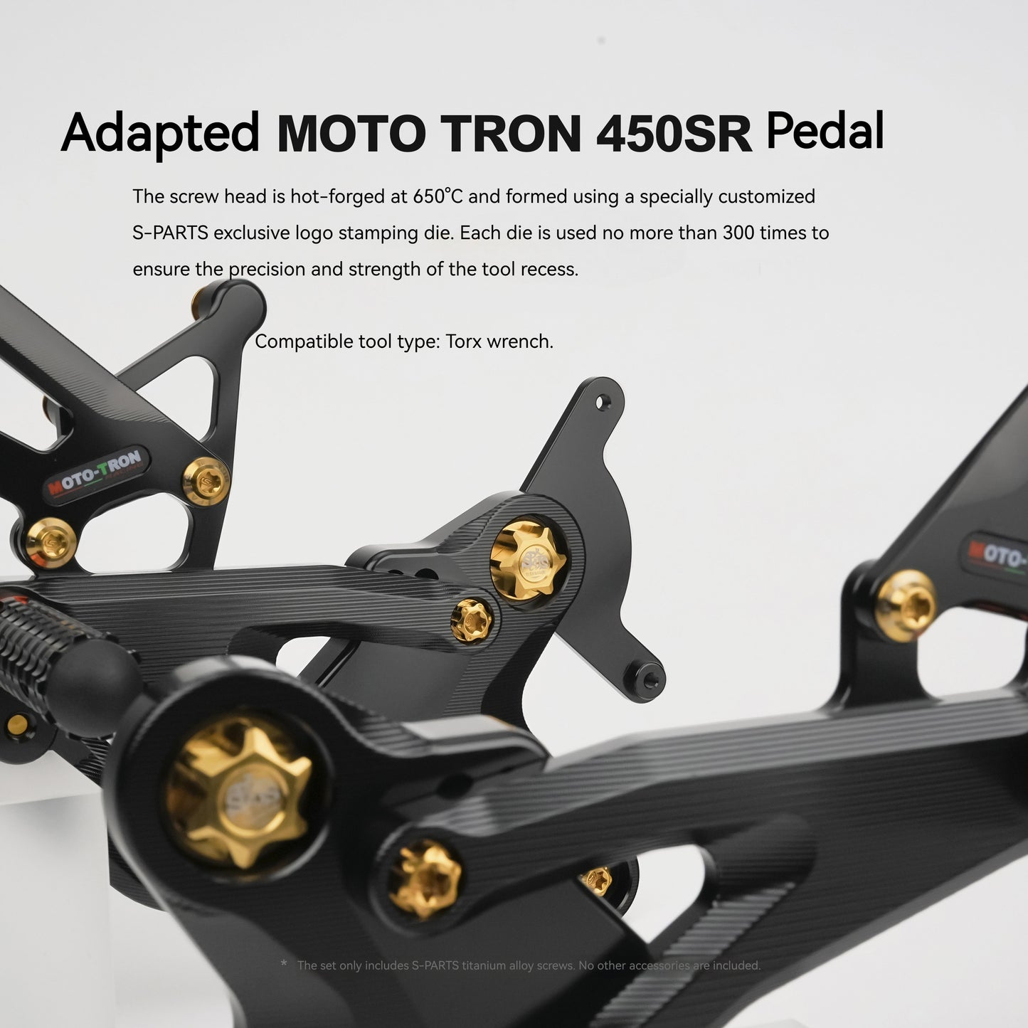 SPARTS TC4 Titanium Bolt Kit for CFMOTO 450SR MOTO TRON Raised Footpegs Upgrade