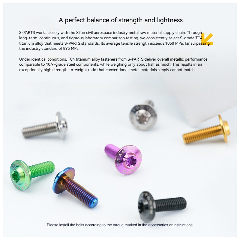 SPARTS A3 Series Titanium Bolt – Button Head M5 D12 – 650°C Forged – S-Grade TC4 Motorcycle Titanium Bolt Upgrade