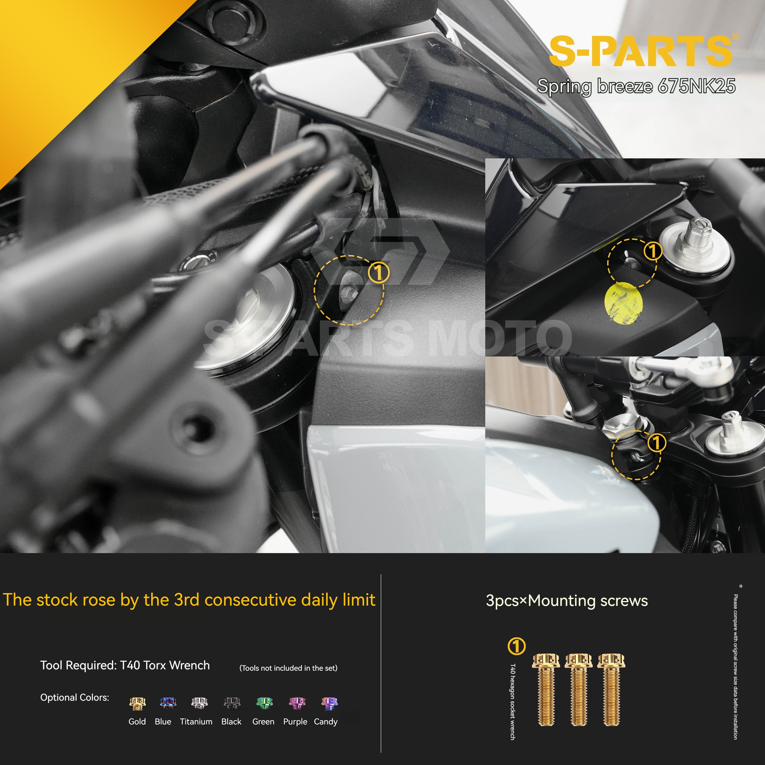 SPARTS Titanium Bolt Kit for CF Moto 675NK 2025 Motorcycle Upgrade