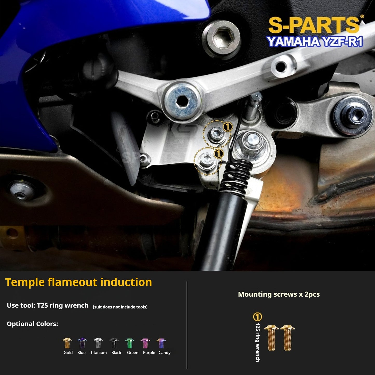 SPARTS Titanium Fasteners  for Yamaha YZF-R1 - Engine Covers, GBR Covers & Exhaust