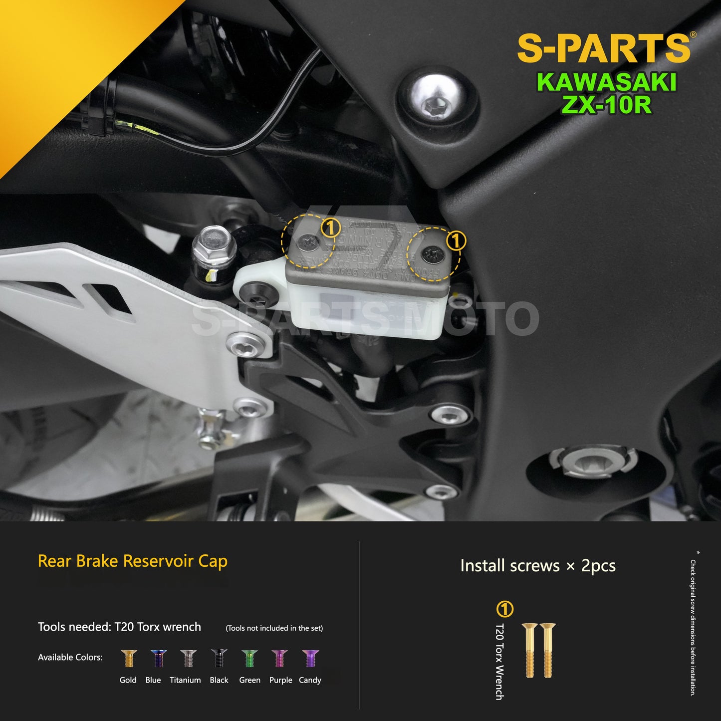 S-PARTS Grade 5 (TC4) Titanium Fasteners Kit for Kawasaki Ninja ZX-10R (2023)