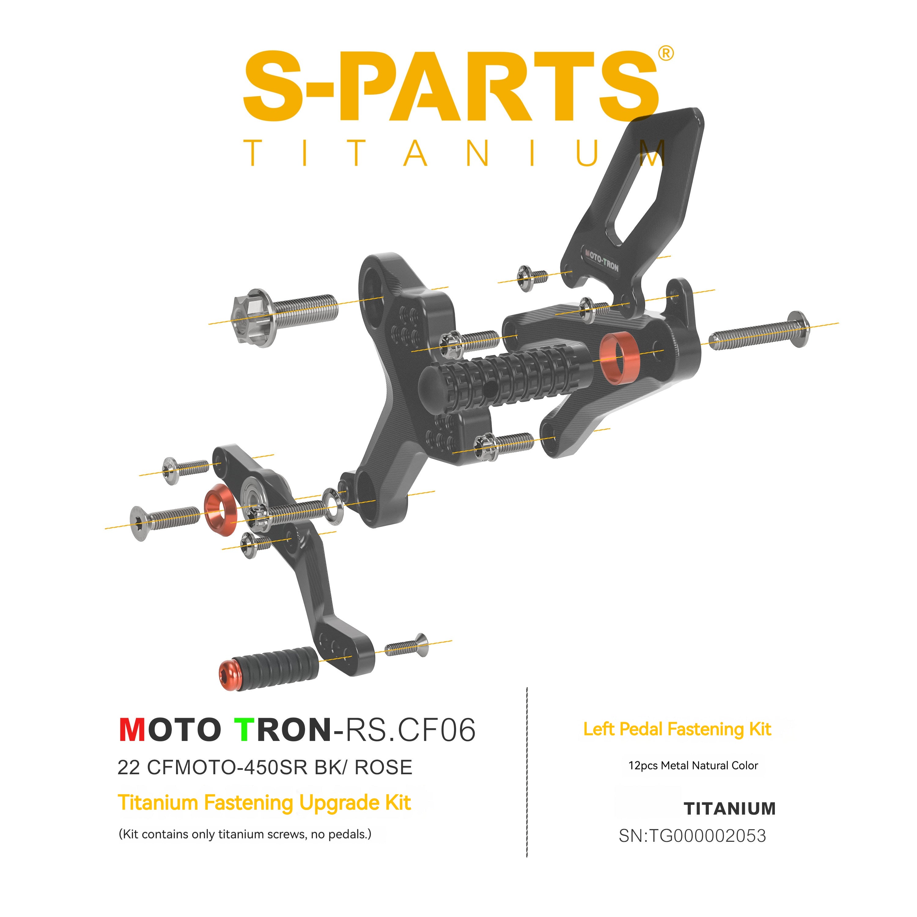 SPARTS Titanium Bolts for CFMOTO 450SR MOTO TRON Raised Footpegs – TC4 Lightweight High-Strength Upgrade