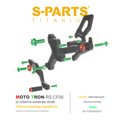 SPARTS TC4 Titanium Bolt Kit for CFMOTO 450SR MOTO TRON Raised Footpegs Upgrade