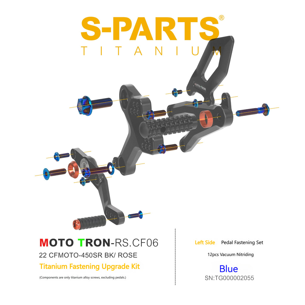 SPARTS Titanium Bolts for CFMOTO 450SR MOTO TRON Raised Footpegs – TC4 Lightweight High-Strength Upgrade