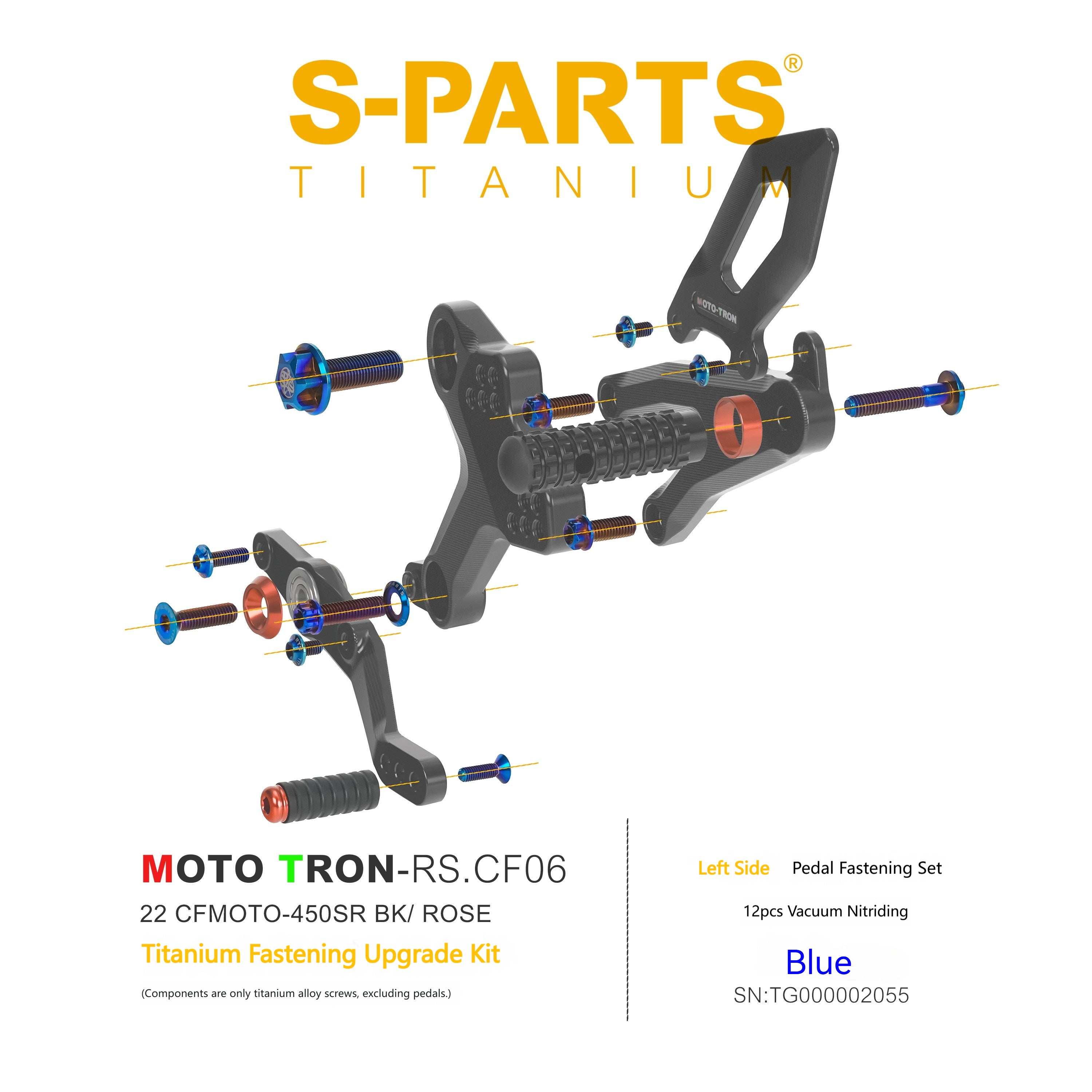 SPARTS Titanium Bolts for CFMOTO 450SR MOTO TRON Raised Footpegs – TC4 Lightweight High-Strength Upgrade