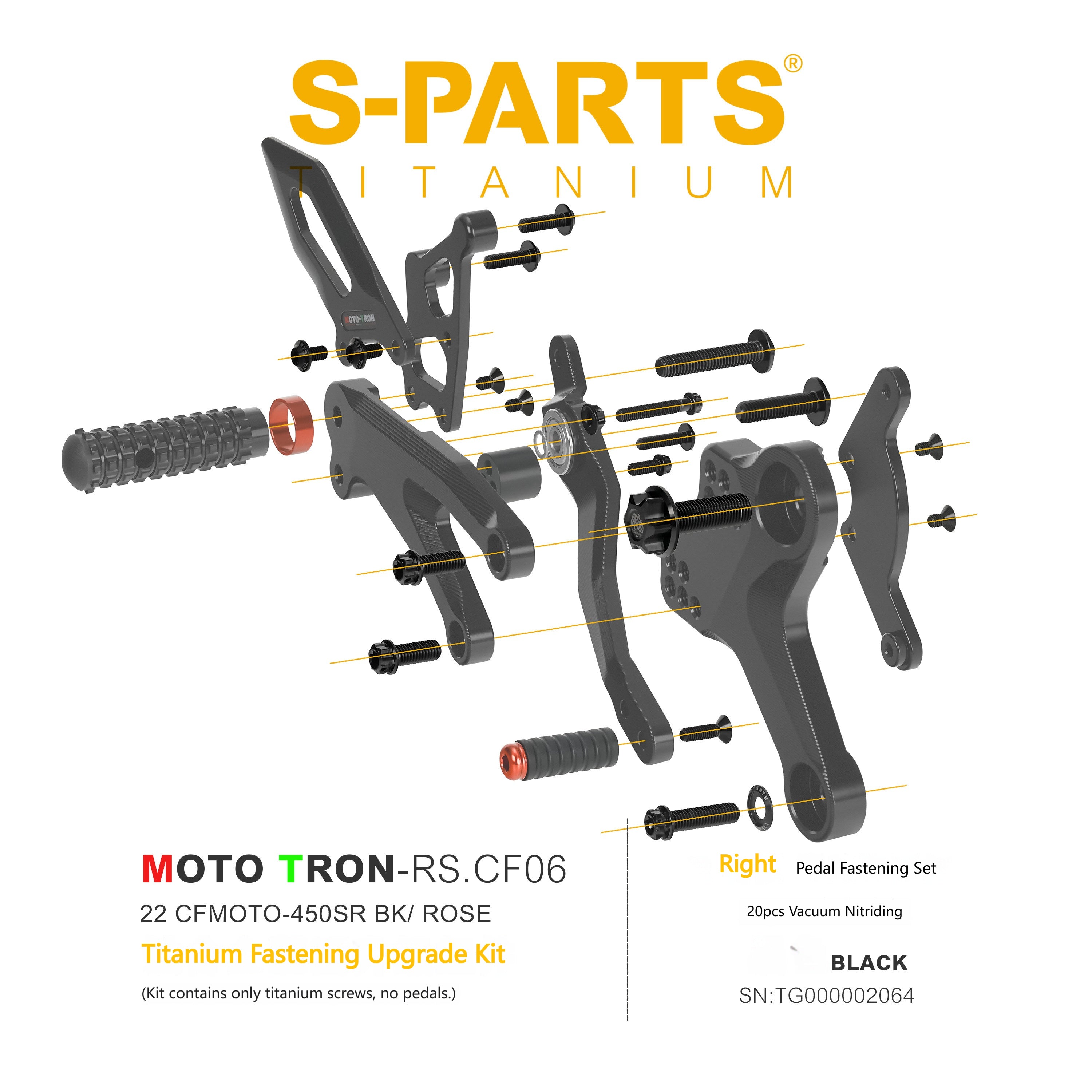 SPARTS Titanium Bolts for CFMOTO 450SR MOTO TRON Raised Footpegs – TC4 Lightweight High-Strength Upgrade