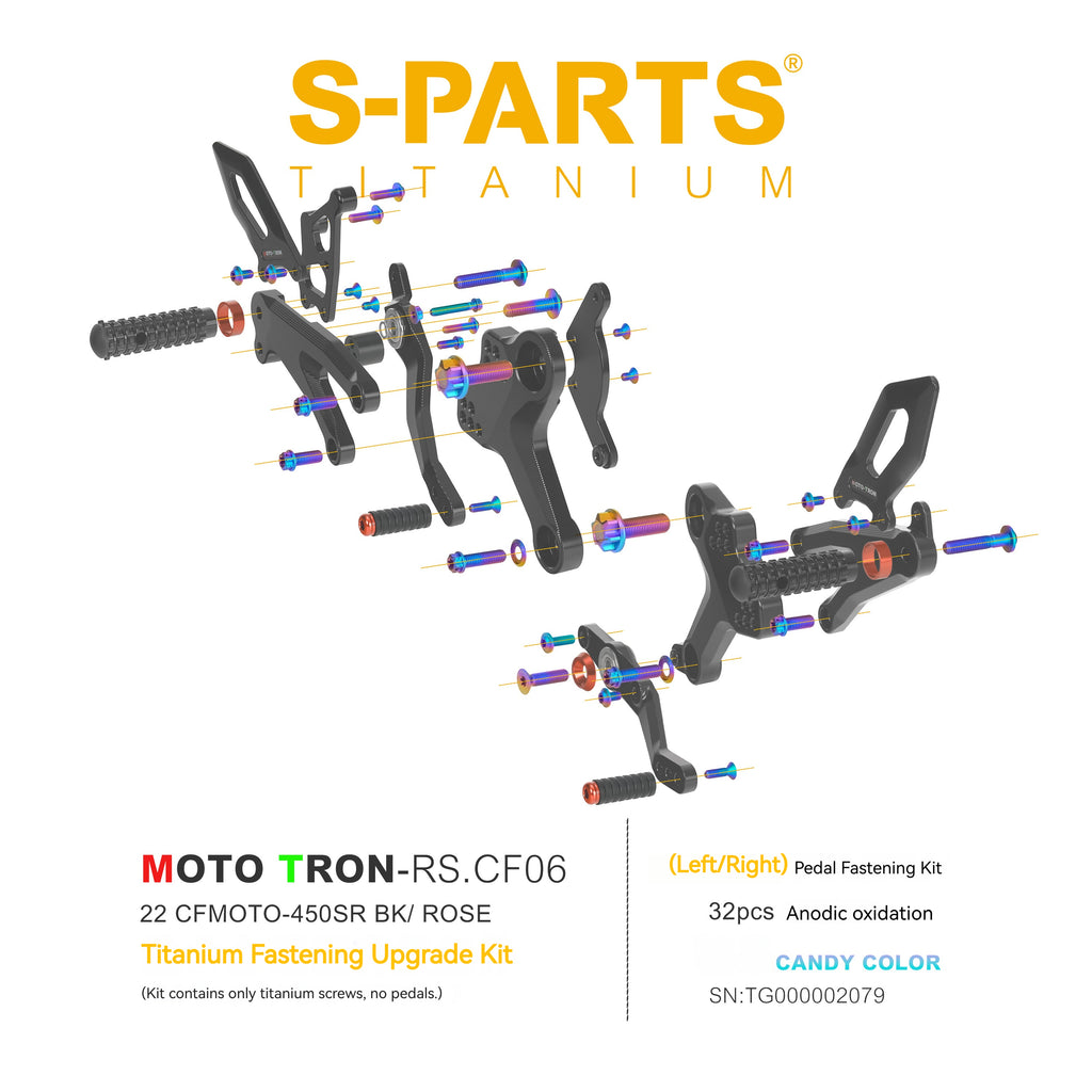 SPARTS Titanium Bolts for CFMOTO 450SR MOTO TRON Raised Footpegs – TC4 Lightweight High-Strength Upgrade