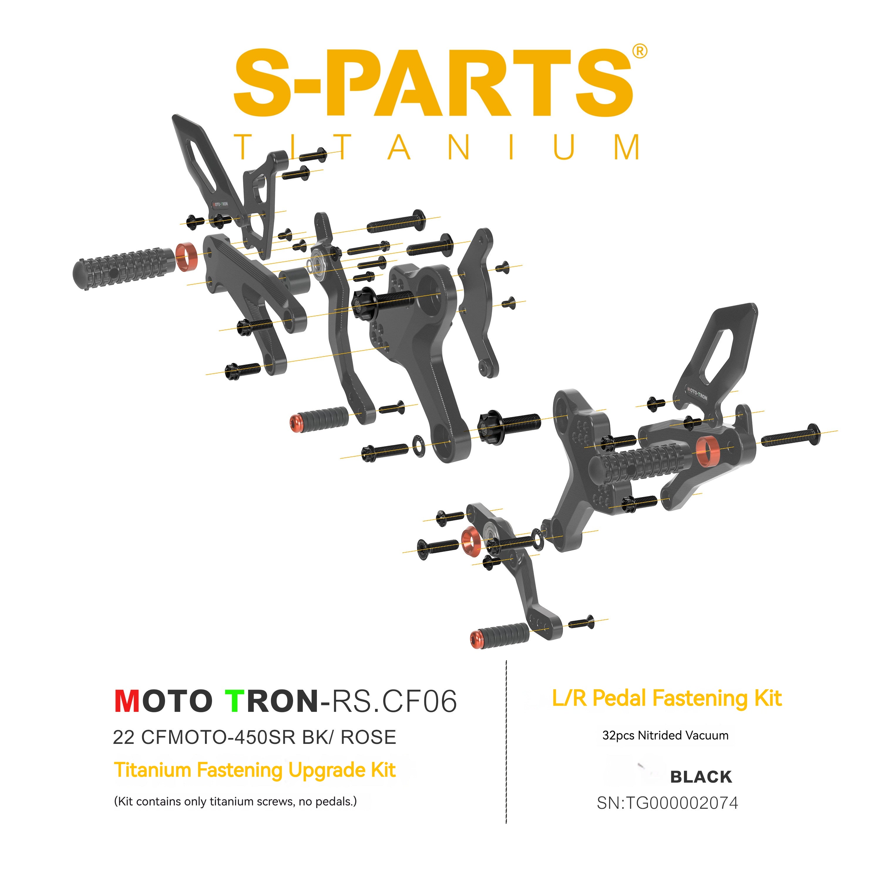 SPARTS Titanium Bolts for CFMOTO 450SR MOTO TRON Raised Footpegs – TC4 Lightweight High-Strength Upgrade
