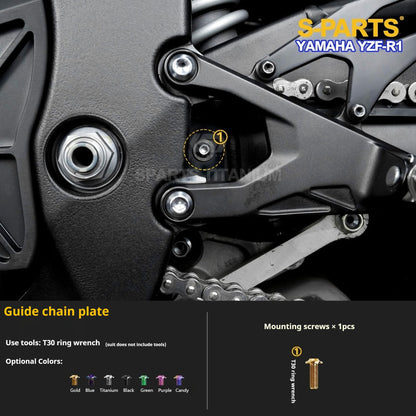 SPARTS Titanium Fasteners for Yamaha YZF-R1 - Rear Wheel, Sprocket Nut & Brake