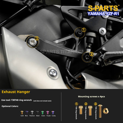 SPARTS Titanium Fasteners  for Yamaha YZF-R1 - Engine Covers, GBR Covers & Exhaust
