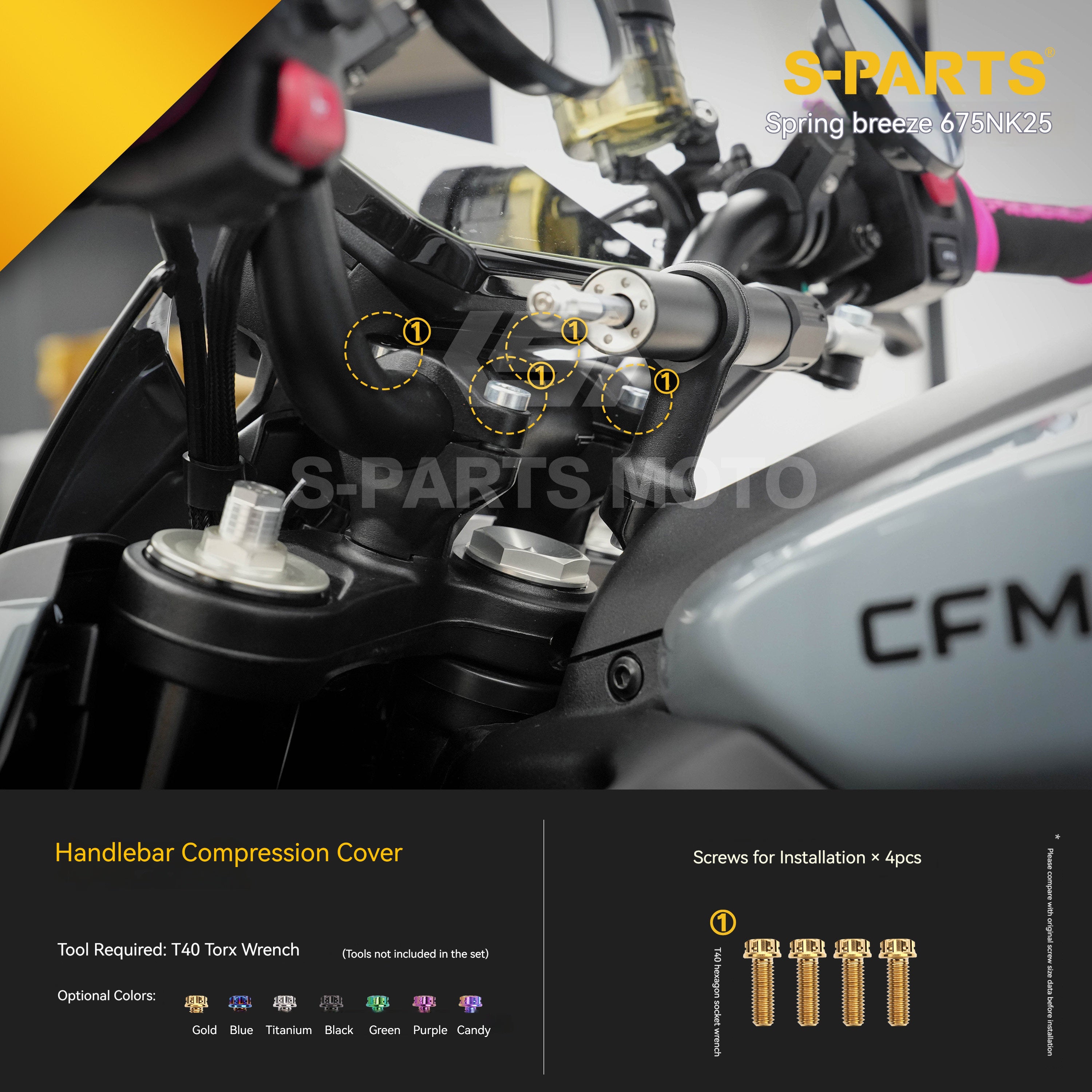 SPARTS Titanium Bolt Kit for CF Moto 675NK 2025 Motorcycle Upgrade