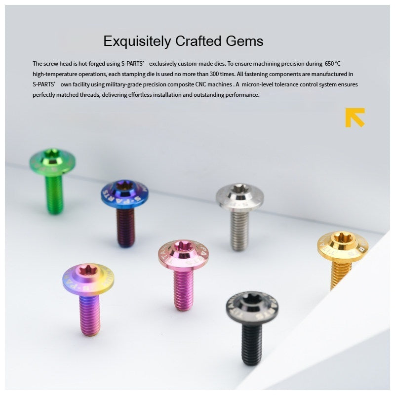 SPARTS A3 Series M6 Titanium Button Head Bolt D15 Grade TC4 | Motorcycle & E-Bike Upgrade Screw