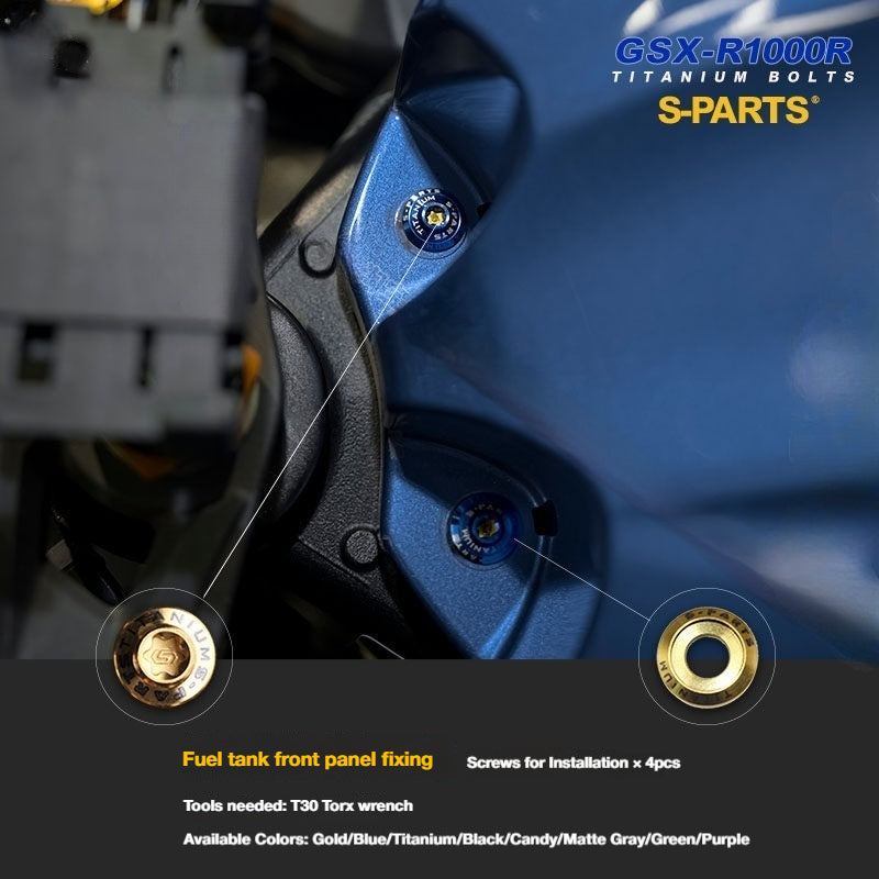 SPARTS TC4 Titanium Bolt Kit for SUZUKI GSX-R1000R – Full Bike & Modified Parts Fastening Upgrade