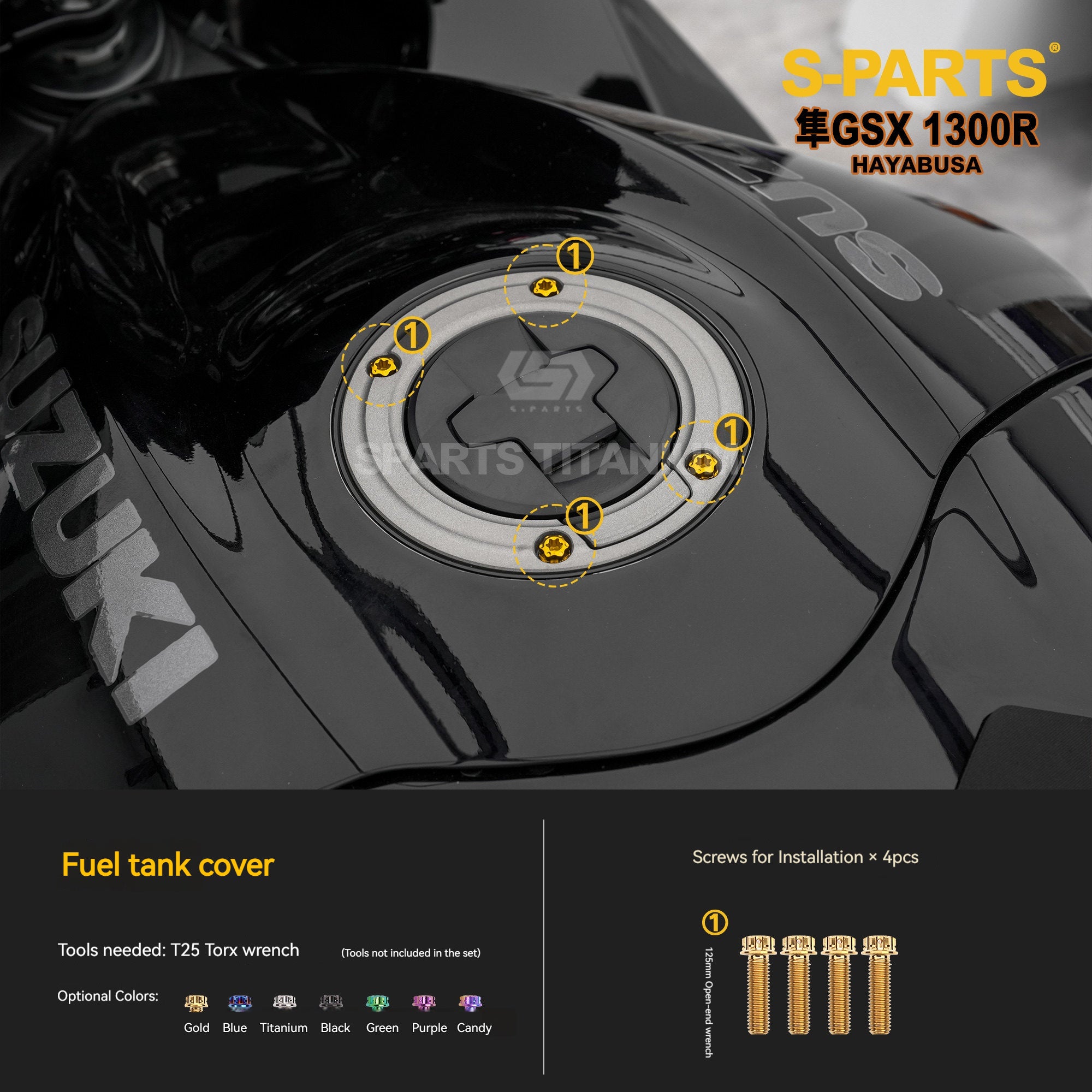 SPARTS Motorcycle Titanium Bolt Upgrade Kit for Suzuki GSX1300R Hayabusa
