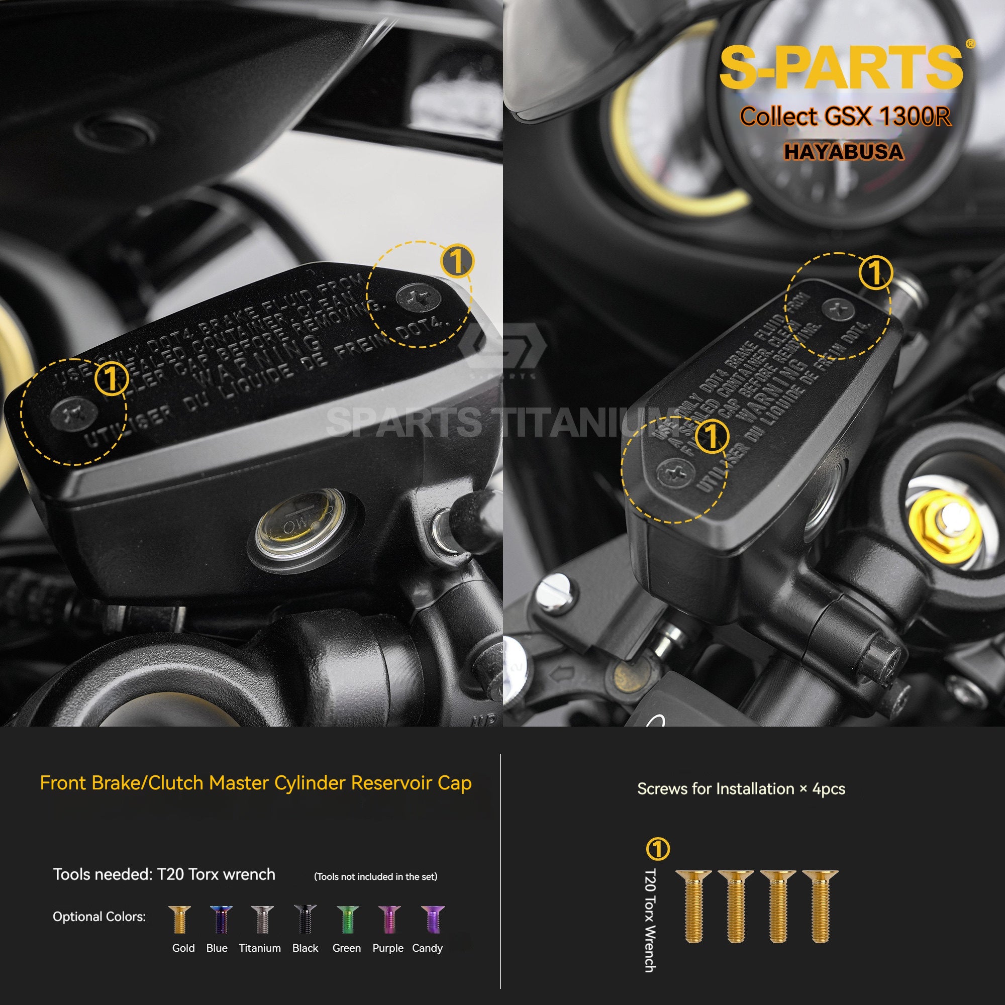 SPARTS Motorcycle Titanium Bolt Upgrade Kit for Suzuki GSX1300R Hayabusa