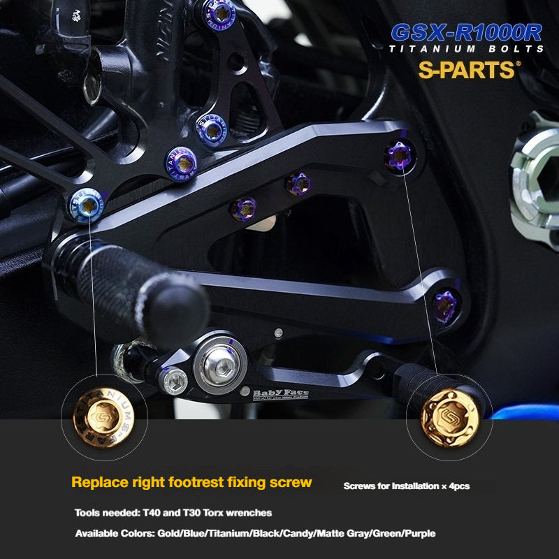 SPARTS TC4 Titanium Bolt Kit for SUZUKI GSX-R1000R – Full Bike & Modified Parts Fastening Upgrade