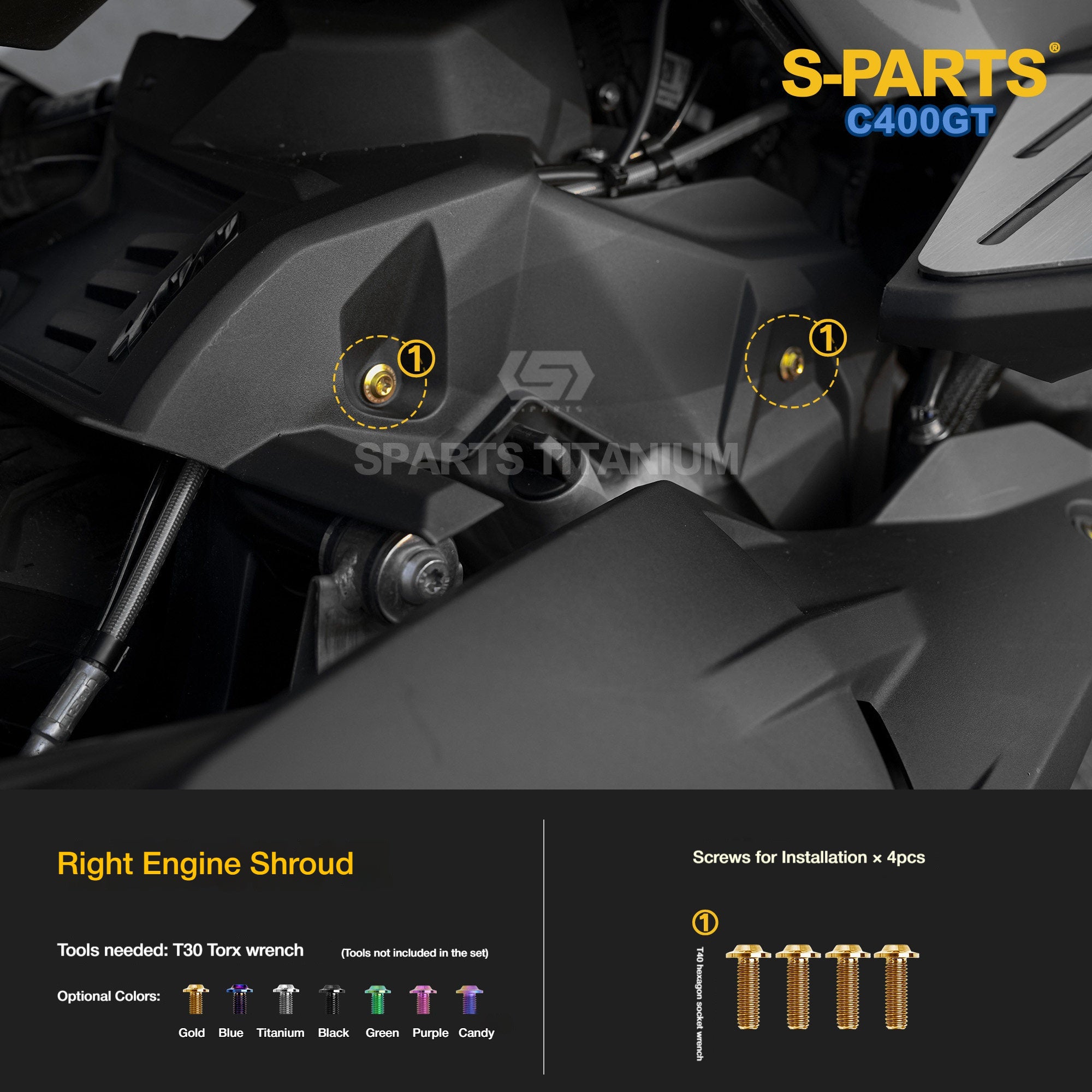 Titanium Alloy Bolts Compatible with BMW C400GT Motorcycle Upgrade Fasteners