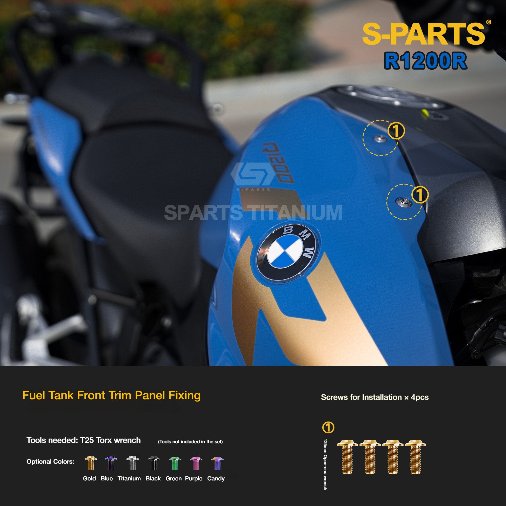 SPARTS Titanium Bolt Kit for BMW R1200R – Motorcycle Fastener Upgrade