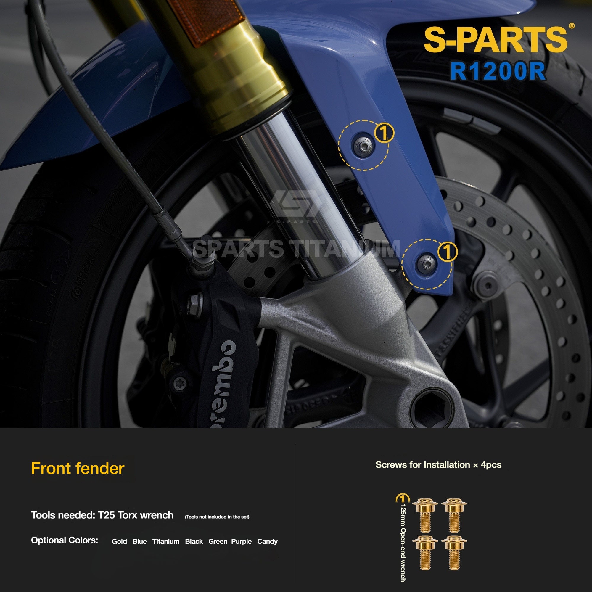 SPARTS Titanium Bolt Kit for BMW R1200R – Motorcycle Fastener Upgrade