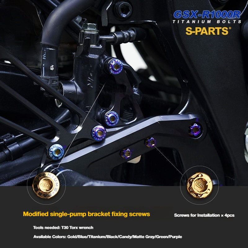 SPARTS TC4 Titanium Bolt Kit for SUZUKI GSX-R1000R – Motorcycle Titanium Bolt Upgrade