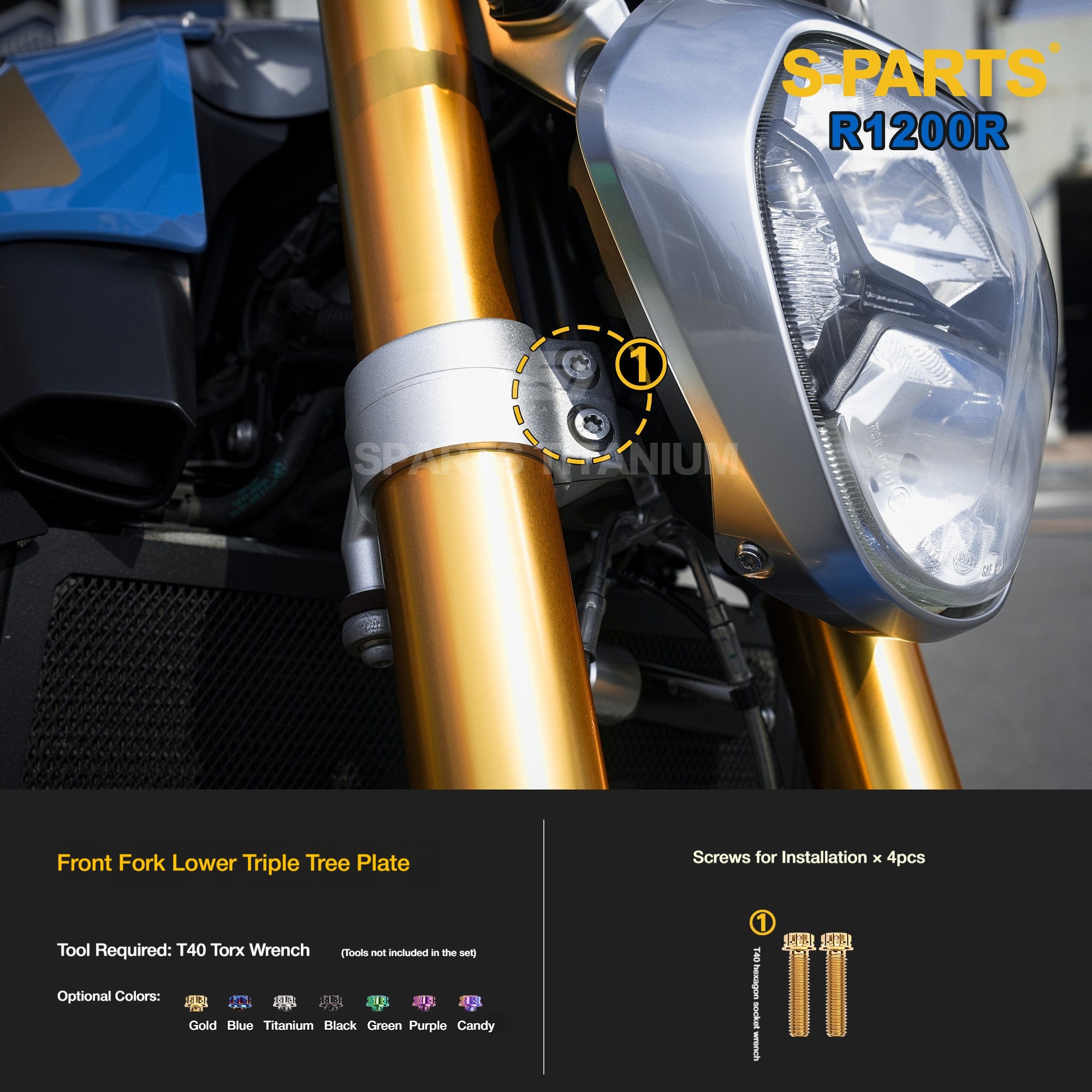 SPARTS Titanium Bolt Kit for BMW R1200R – Motorcycle Fastener Upgrade
