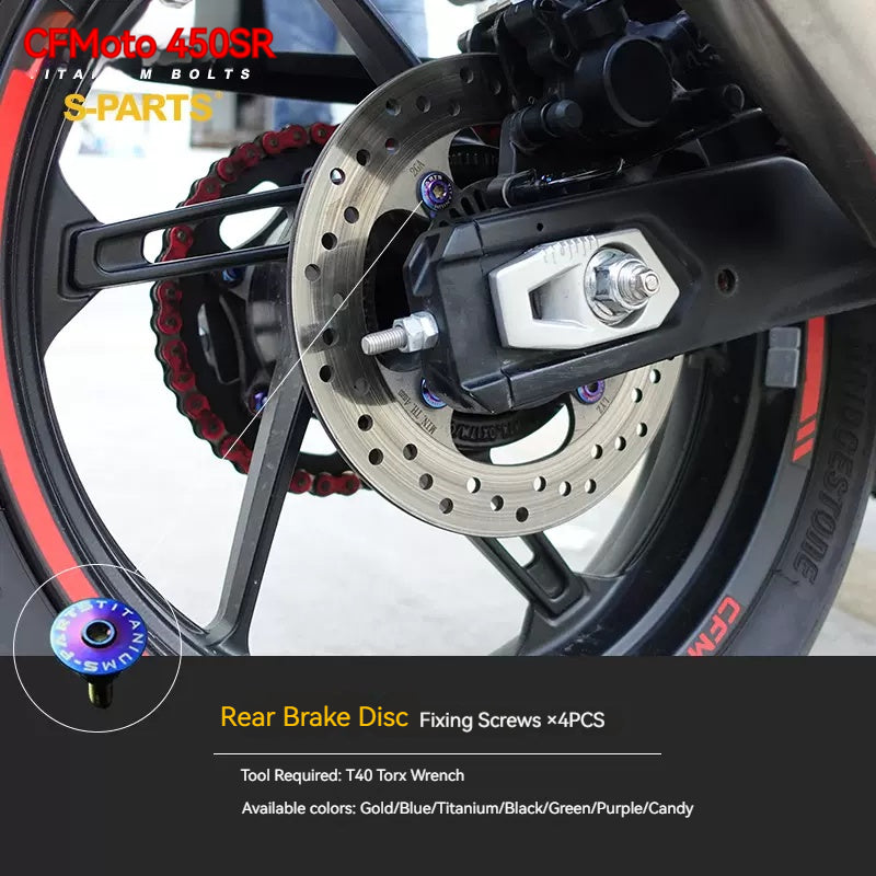 SPARTS Titanium Bolt Kit for CFMOTO 450SR – TC4 Lightweight High-Strength Motorcycle Upgrade