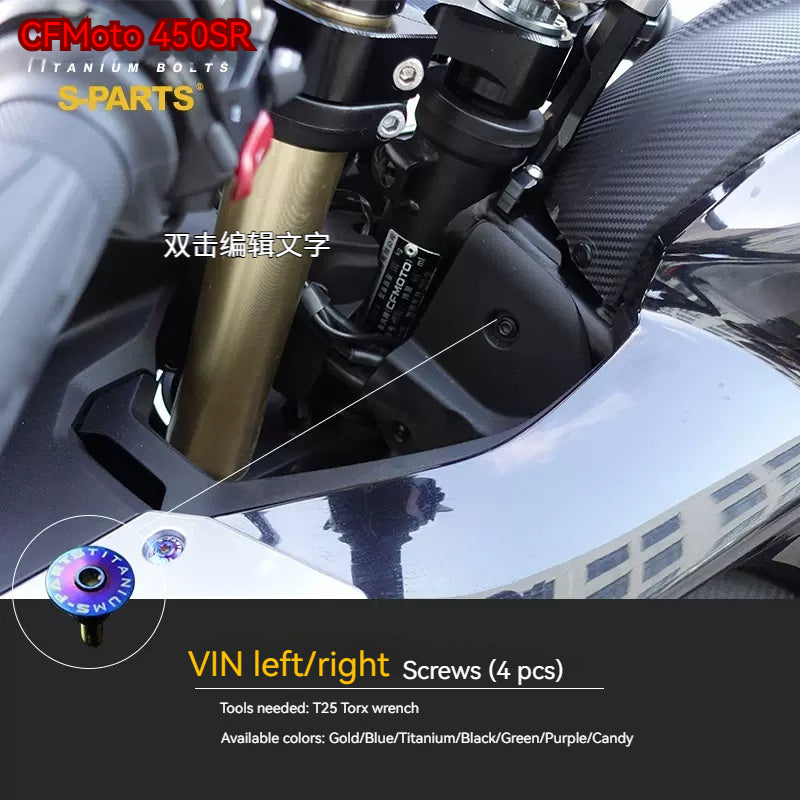 SPARTS Titanium Bolt Kit for CFMOTO 450SR – TC4 Lightweight High-Strength Motorcycle Upgrade