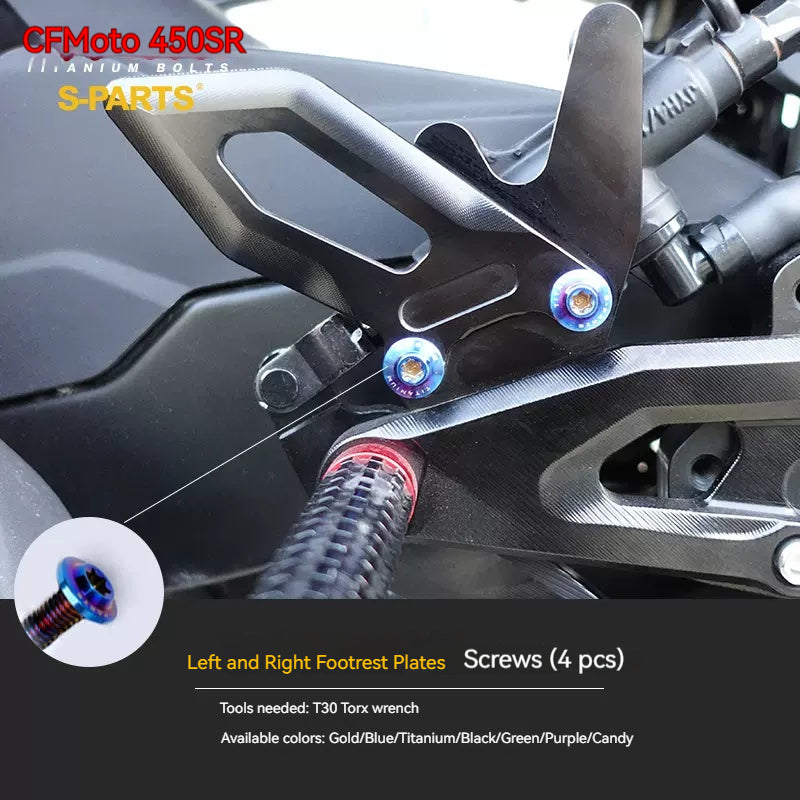 SPARTS Titanium Bolt Kit for CFMOTO 450SR – TC4 Lightweight High-Strength Motorcycle Upgrade