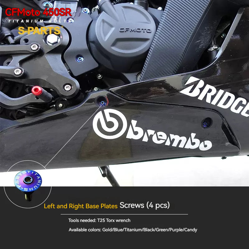 SPARTS Titanium Bolt Kit for CFMOTO 450SR – TC4 Lightweight High-Strength Motorcycle Upgrade