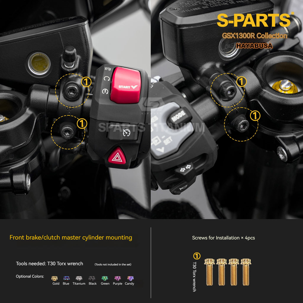 SPARTS Motorcycle Titanium Bolt Upgrade Kit for Suzuki GSX1300R Hayabusa