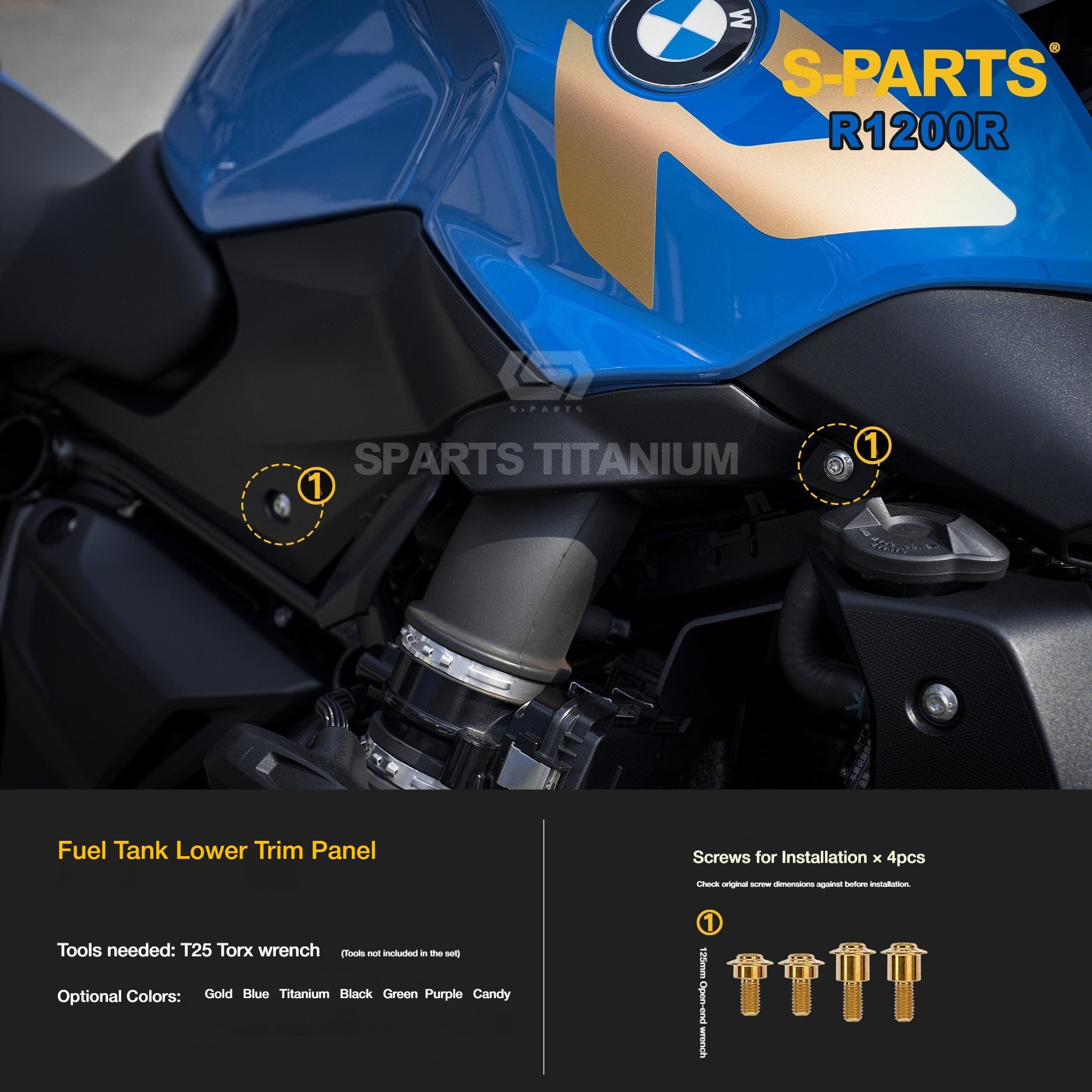 SPARTS Titanium Bolt Kit for BMW R1200R – Motorcycle Fastener Upgrade