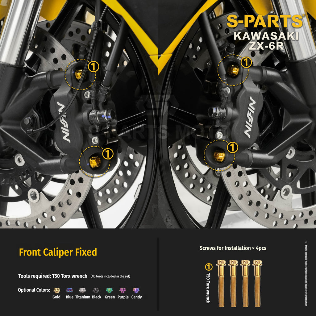 SPARTS Motorcycle Titanium Bolt Upgrade – S-Grade TC4 Bolt Kit for Kawasaki ZX-6R