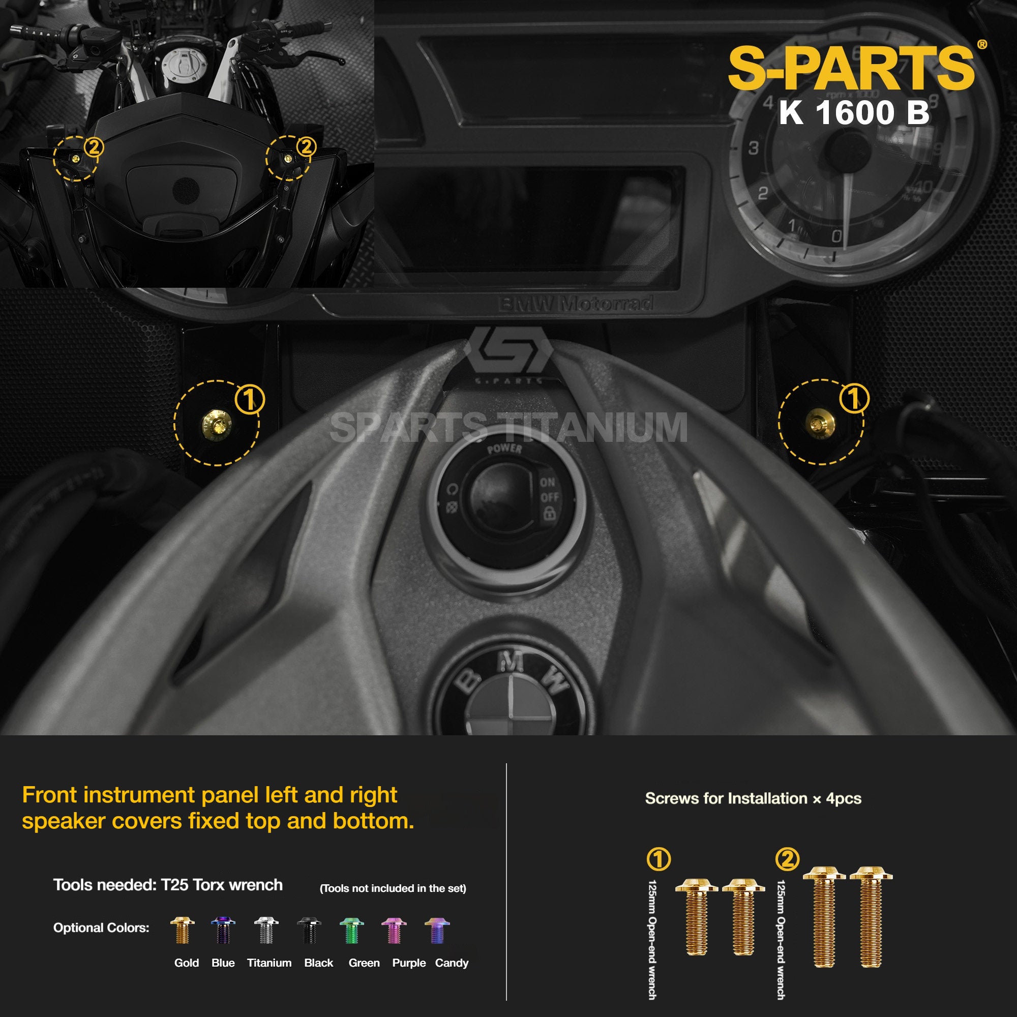 Titanium Alloy Bolts Compatible with BMW K1600B Motorcycle Upgrade Fasteners