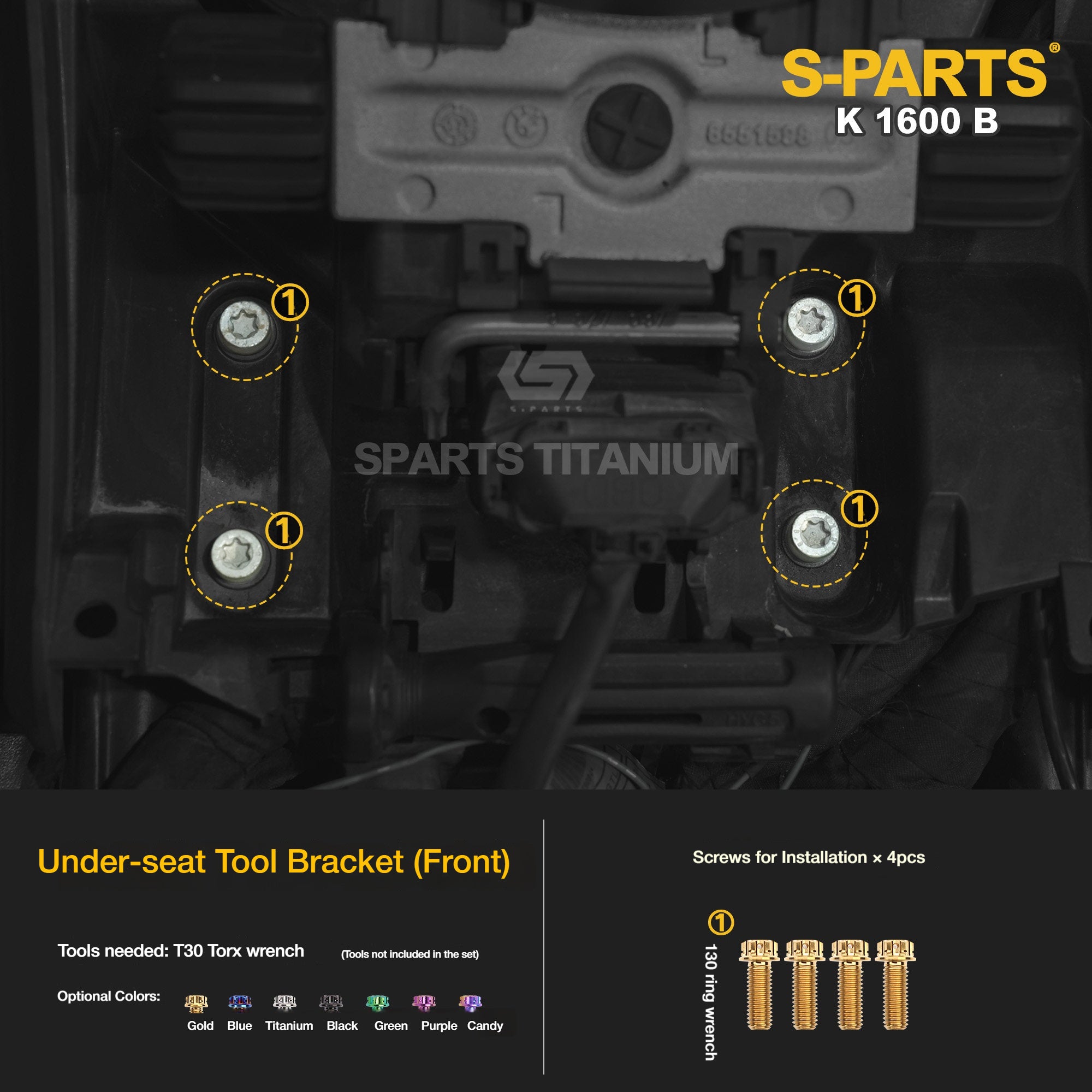Titanium Alloy Bolts Compatible with BMW K1600B Motorcycle Upgrade Fasteners