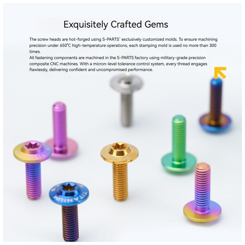 SPARTS A3 Series Titanium Bolt – Button Head M5 D12 – 650°C Forged – S-Grade TC4 Motorcycle Titanium Bolt Upgrade