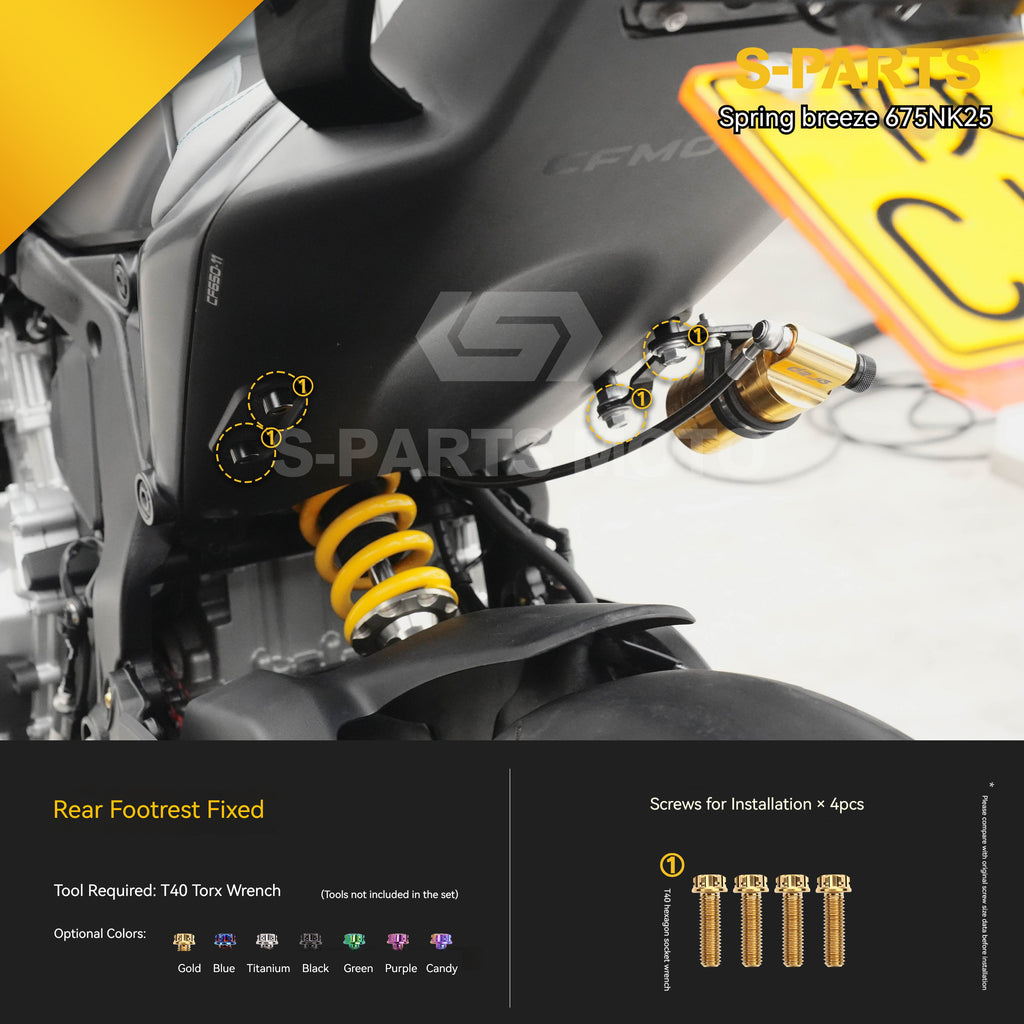 SPARTS Titanium Bolt Kit for CF Moto 675NK 2025 Motorcycle Upgrade