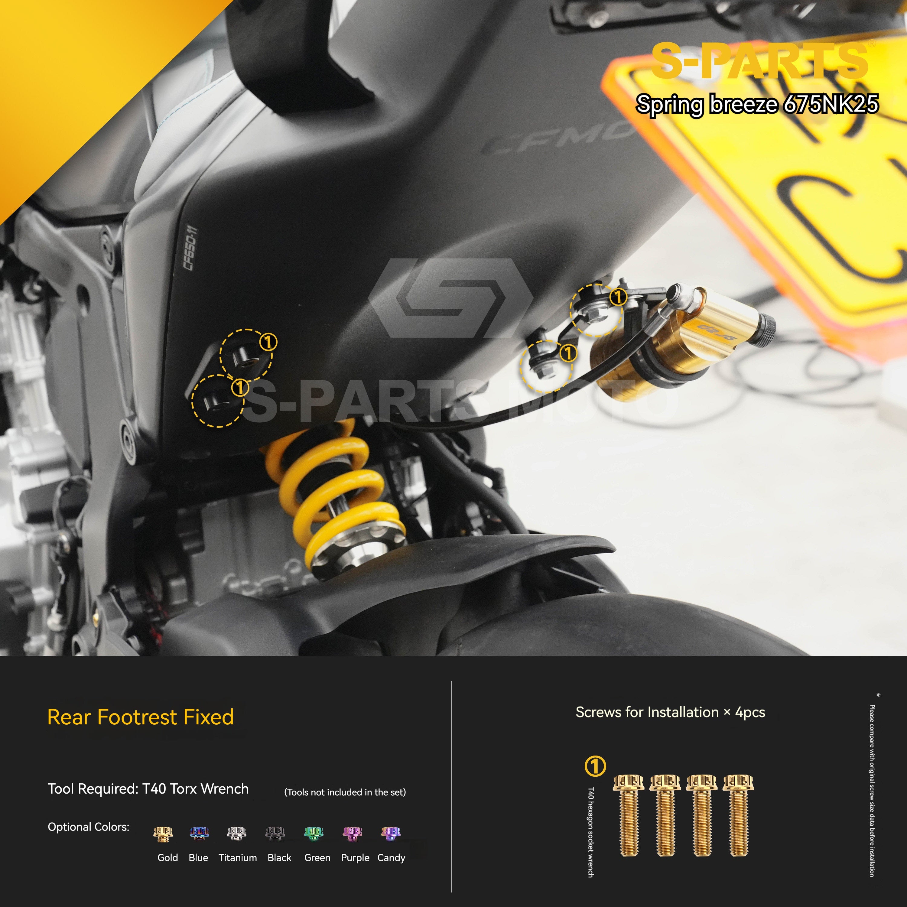 SPARTS Titanium Bolt Kit for CF Moto 675NK 2025 Motorcycle Upgrade