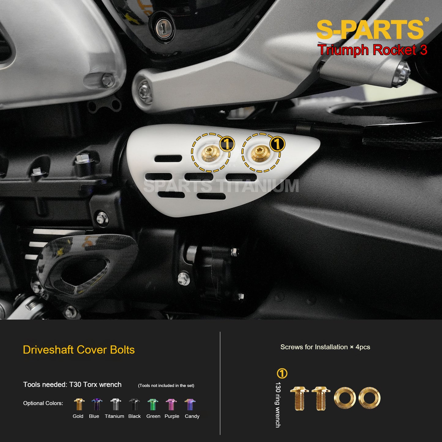SPARTS Titanium Alloy Bolt Kit for Triumph Rocket 3 – Motorcycle Modification Screws