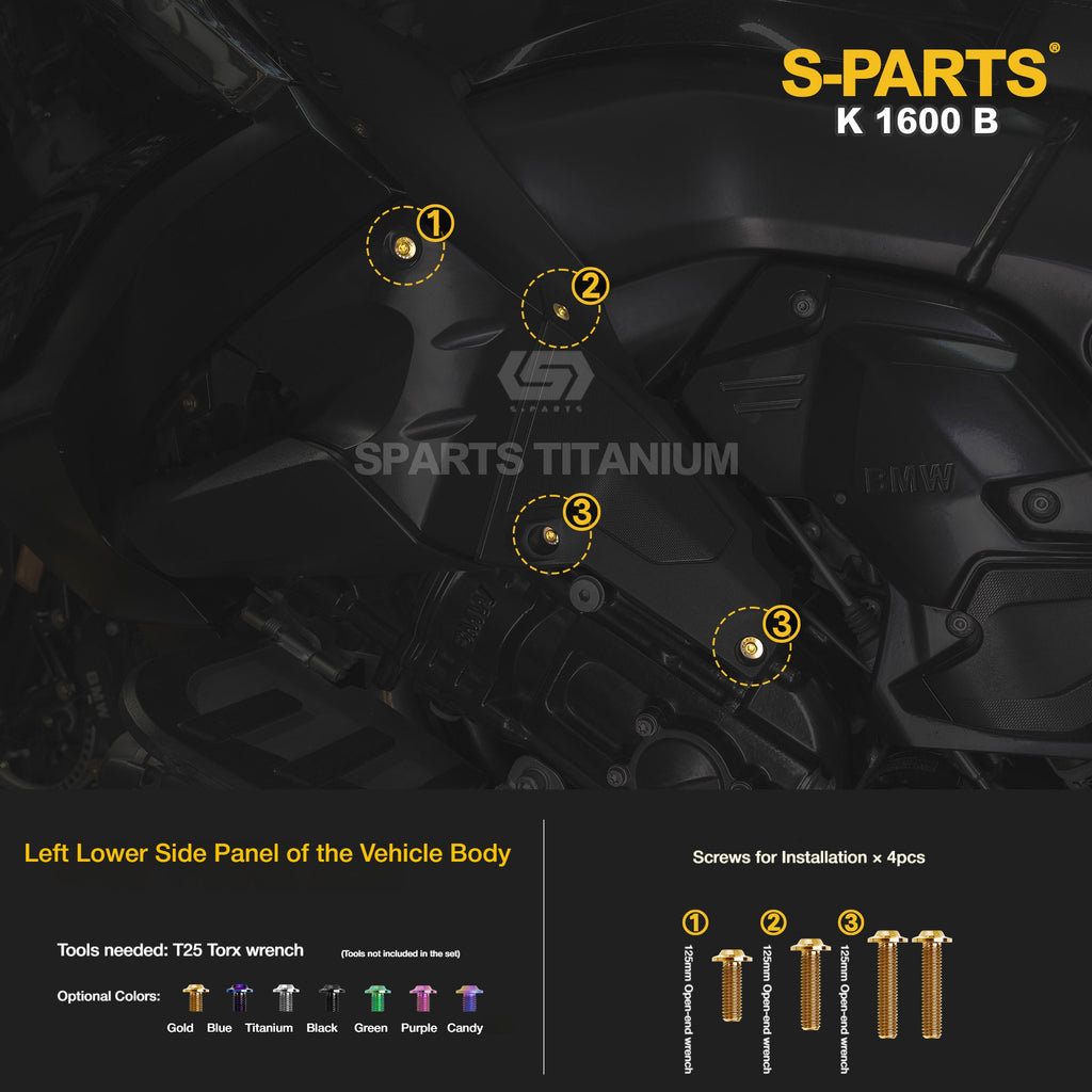 Titanium Alloy Bolts Compatible with BMW K1600B Motorcycle Upgrade Fasteners