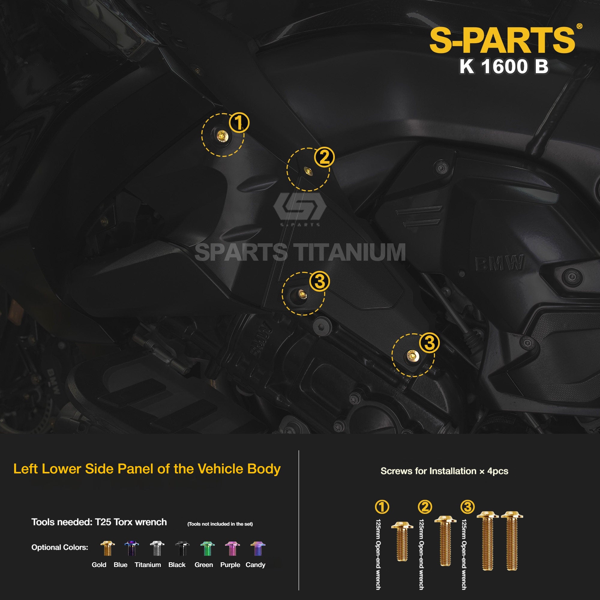 Titanium Alloy Bolts Compatible with BMW K1600B Motorcycle Upgrade Fasteners