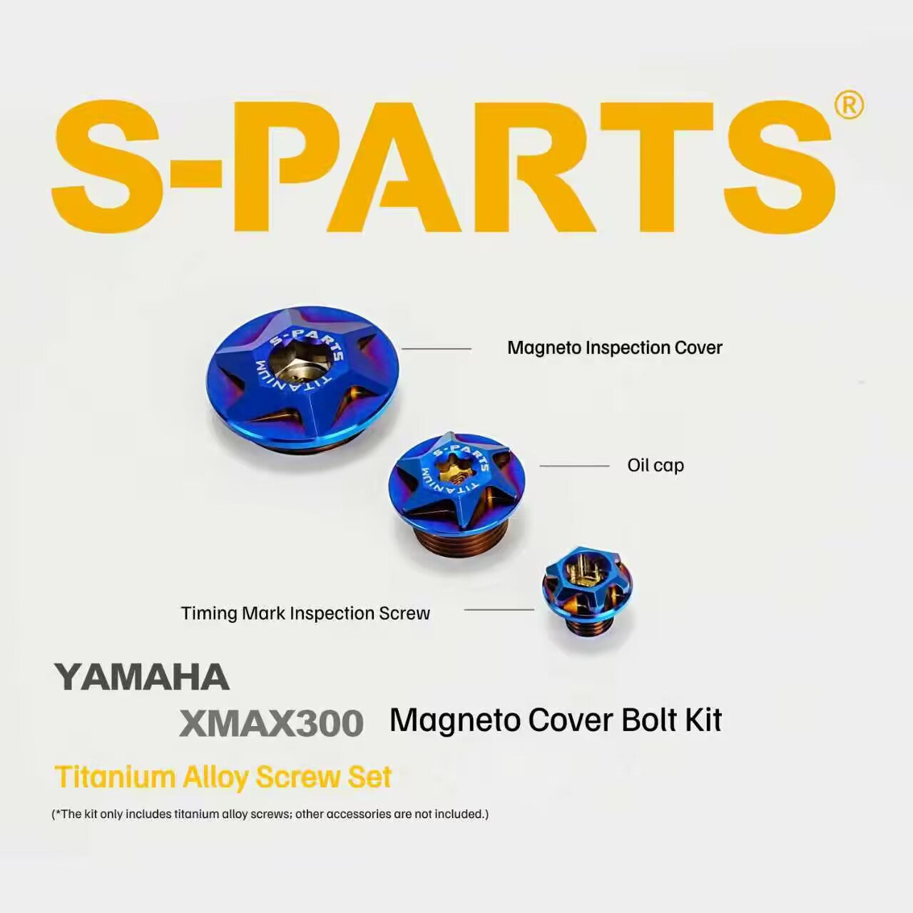 SPARTS Yamaha XMAX300 Titanium Alloy Bolts Stator Cover & Oil Cap Motorcycle Modification Kit