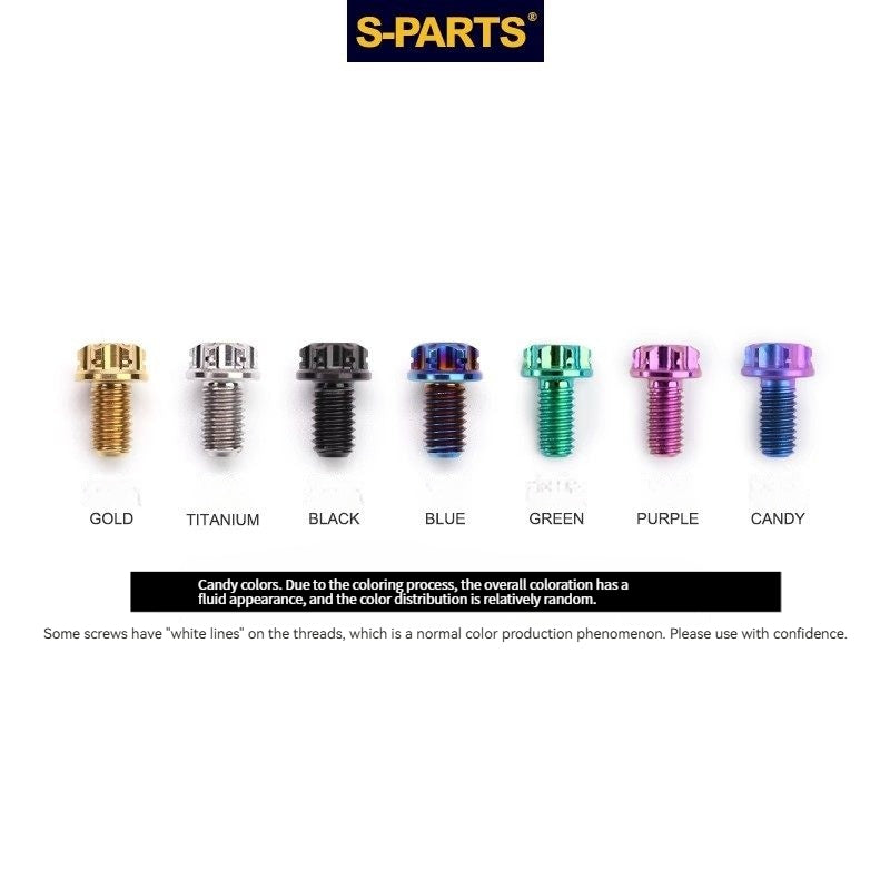 S-PARTS STAN M6 A3 Series TC4 Titanium Bolts – Standard Head Fasteners for Motorcycle & E-Motorcycle Upgrades