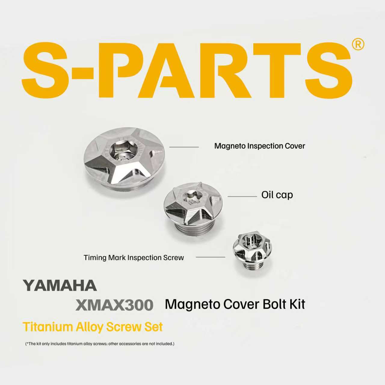 SPARTS Yamaha XMAX300 Titanium Alloy Bolts Stator Cover & Oil Cap Motorcycle Modification Kit