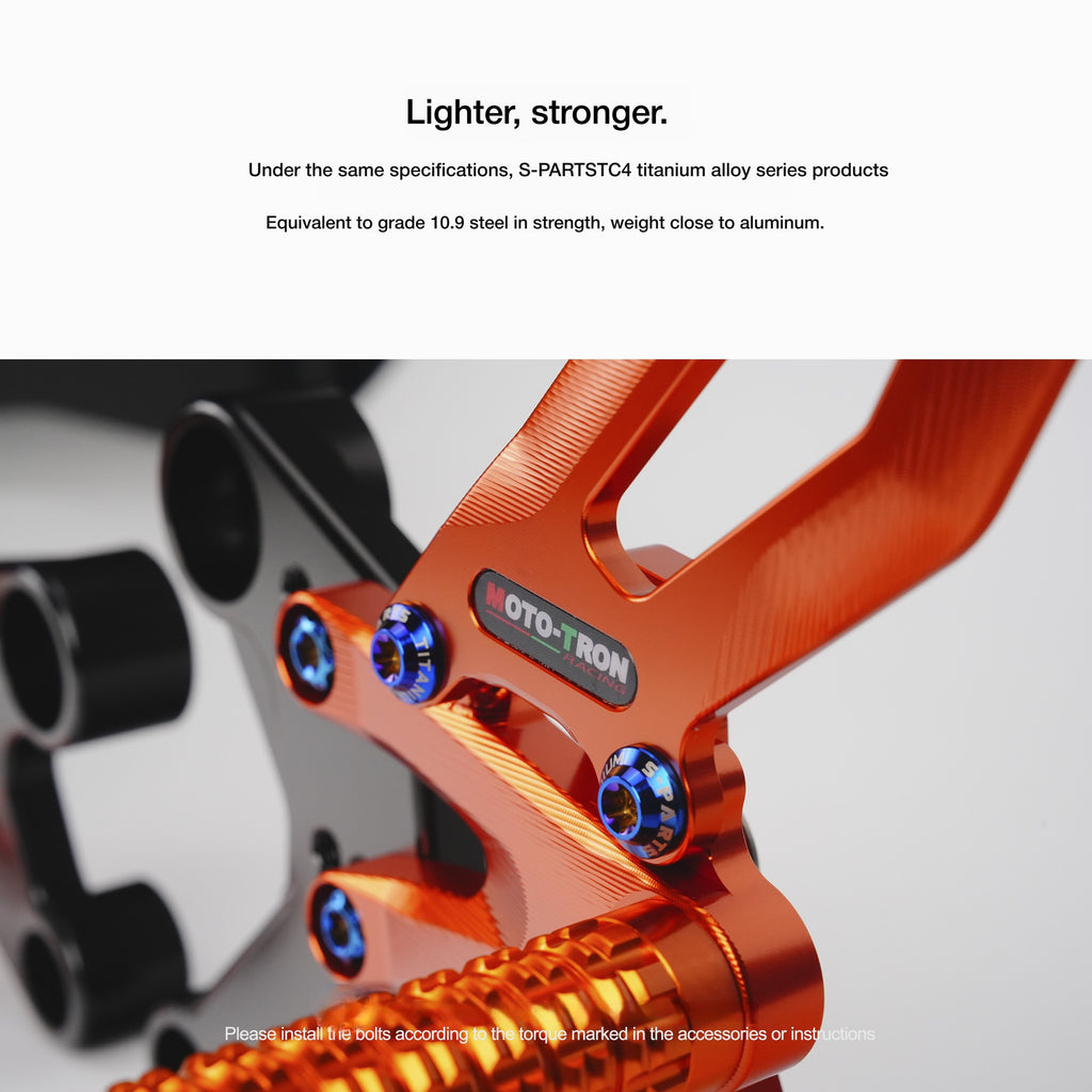 SPARTS TC4 Titanium Bolts for MOTO TRON Footpeg Riser | KTM Duke 790 Motorcycle Upgrade