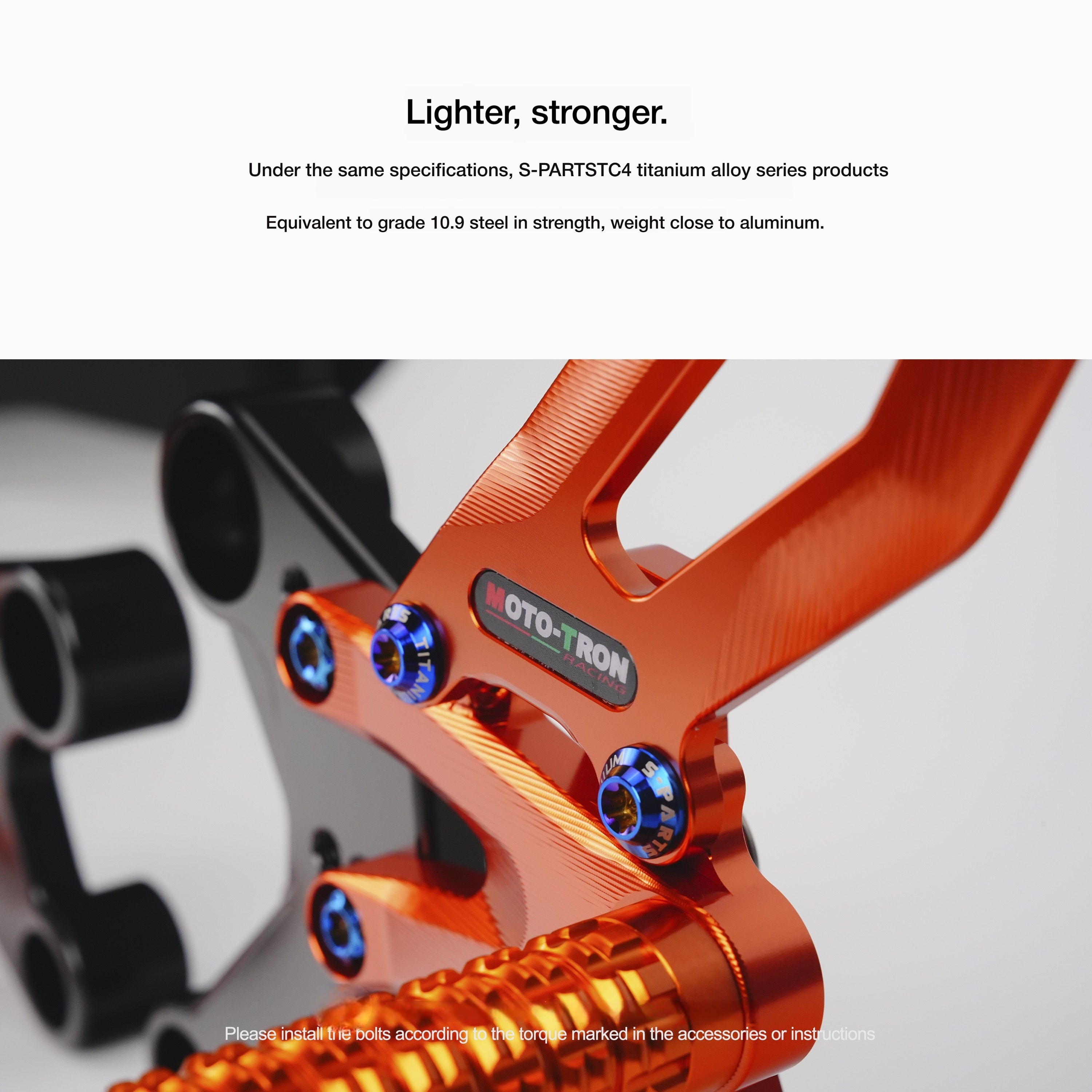 SPARTS TC4 Titanium Bolts for MOTO TRON Footpeg Riser | KTM Duke 790 Motorcycle Upgrade