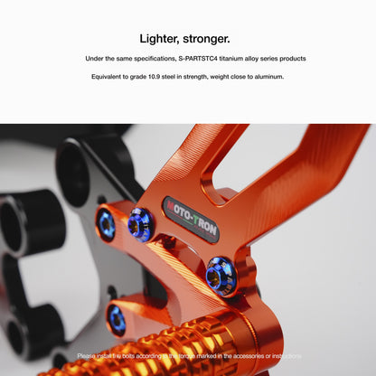 SPARTS TC4 Titanium Bolts for MOTO TRON Footpeg Riser | KTM Duke 790 Motorcycle Upgrade