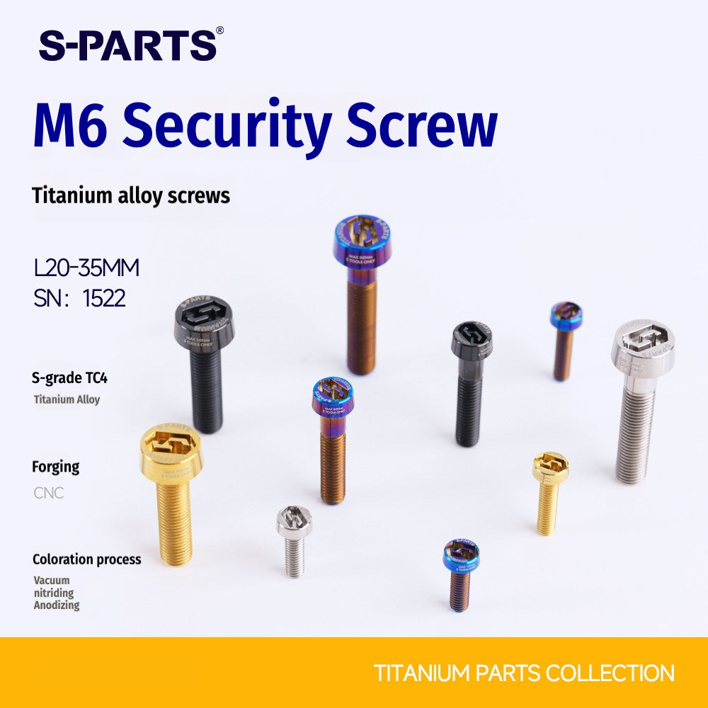 SPARTS M6 × L20-35 Titanium Anti-Theft Caliper Set Screws for Motorcycle 2-Piston Brake Calipers