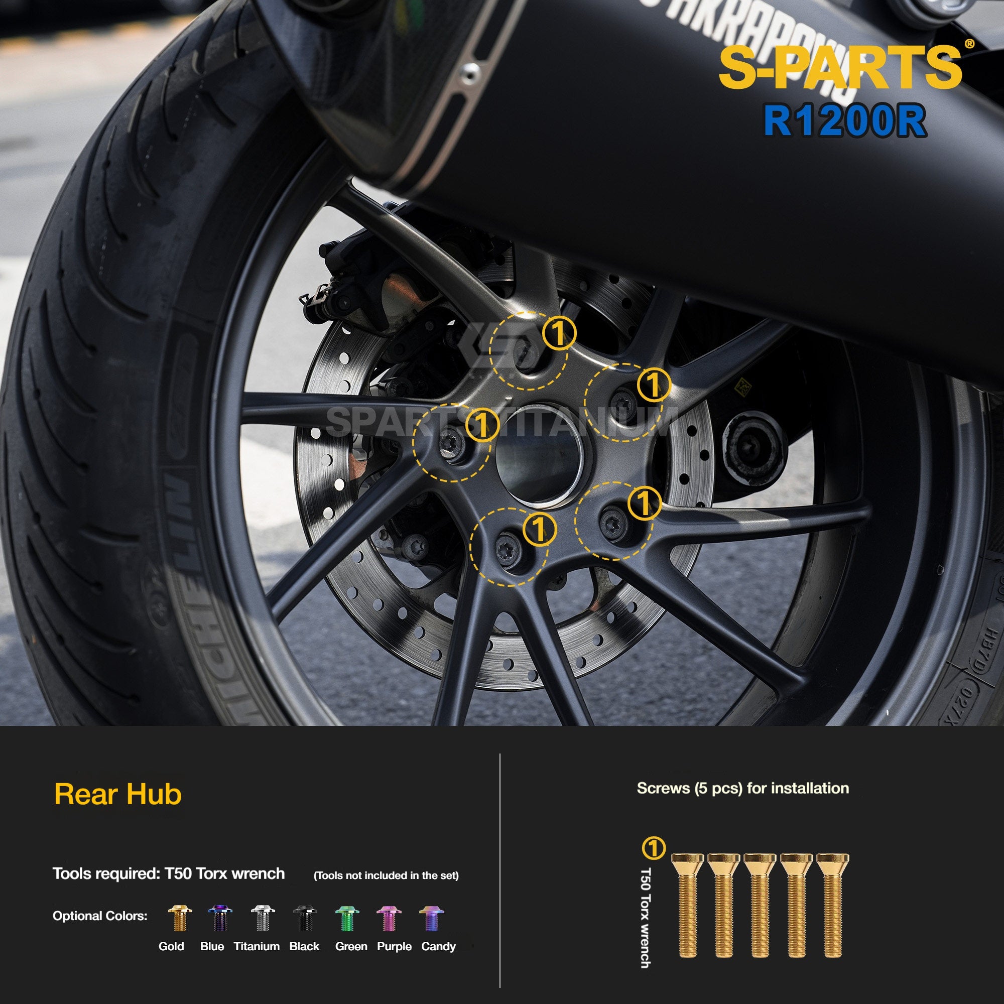 SPARTS Titanium Bolt Kit for BMW R1200R – Motorcycle Fastener Upgrade
