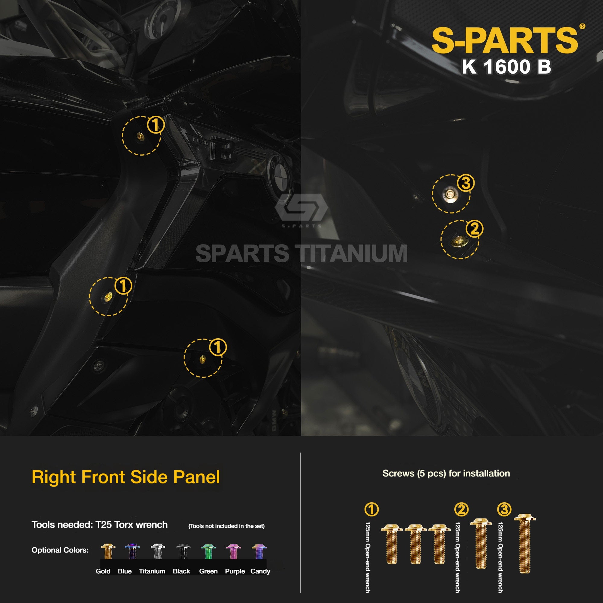 Titanium Alloy Bolts Compatible with BMW K1600B Motorcycle Upgrade Fasteners