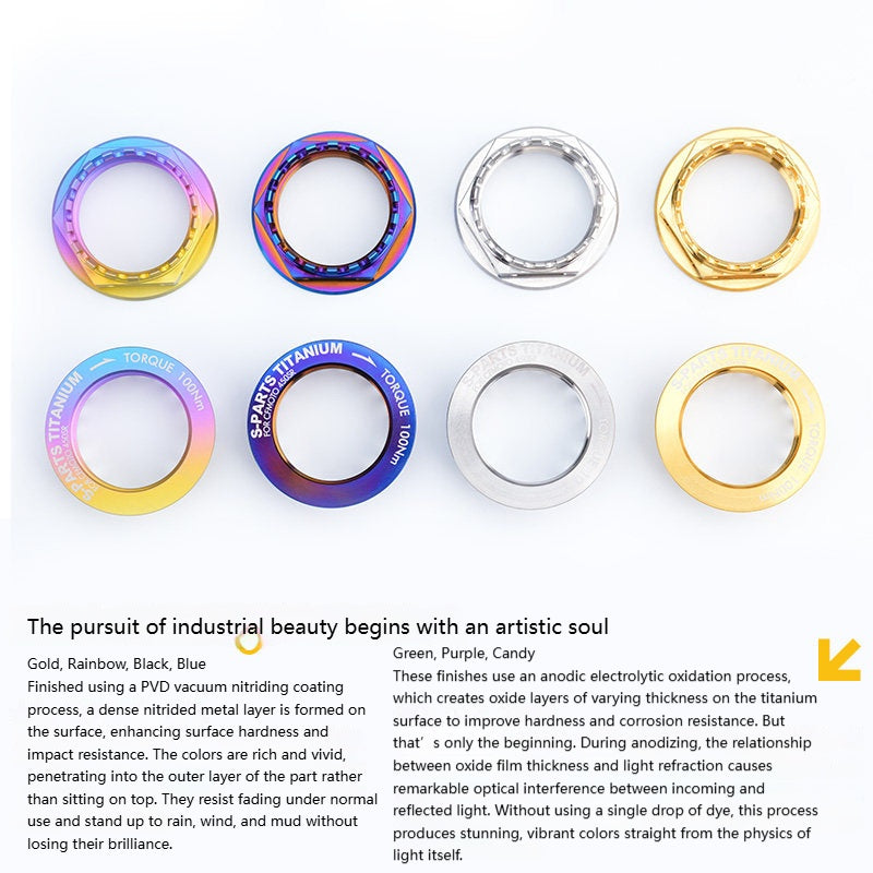 SPARTS Titanium Front & Rear Axle Nuts for CFMOTO 450SR – TC4 High-Strength Lightweight Motorcycle Upgrade